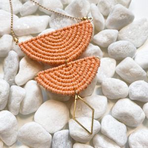 Kristie macrame necklace in coral