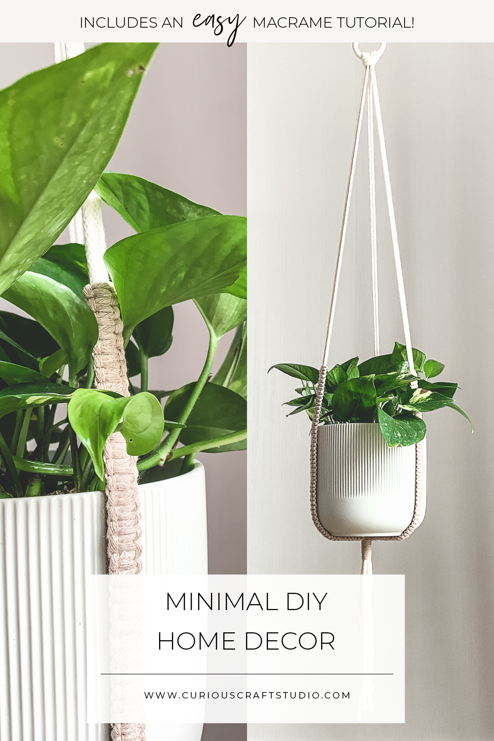 Simple macrame plant hanger tutorial: Hang your plants now!